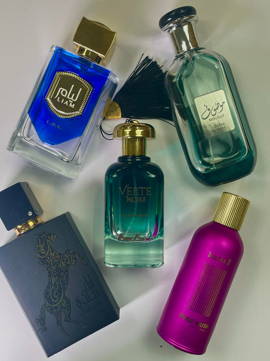 Lumoras' Discover Set (5 x 3ml) - Lail Maliki, Liam Shine Blue, Rose Musk, Verte Noir, and Mousuf